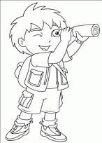 coloriage diego observe a la longue vue